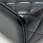 Chanel top handle mini vanity case with chain lambskin black GHW