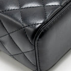 Chanel top handle mini vanity case with chain lambskin black GHW