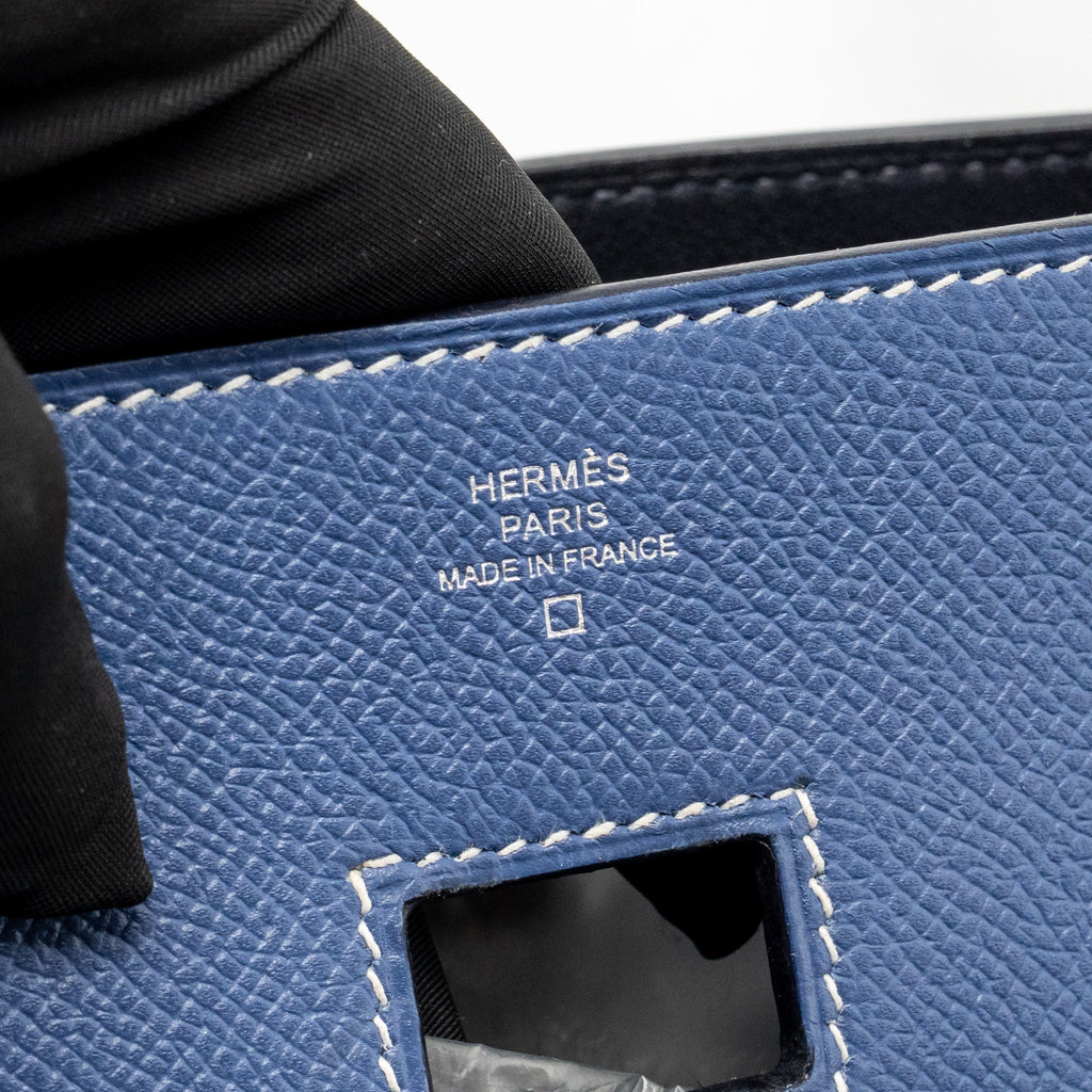 Hermes Baton de Craie epsom Blue SHW