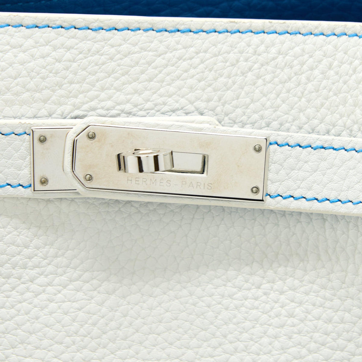 HERMES SO KELLY 26 BLANC/BLUE SHW