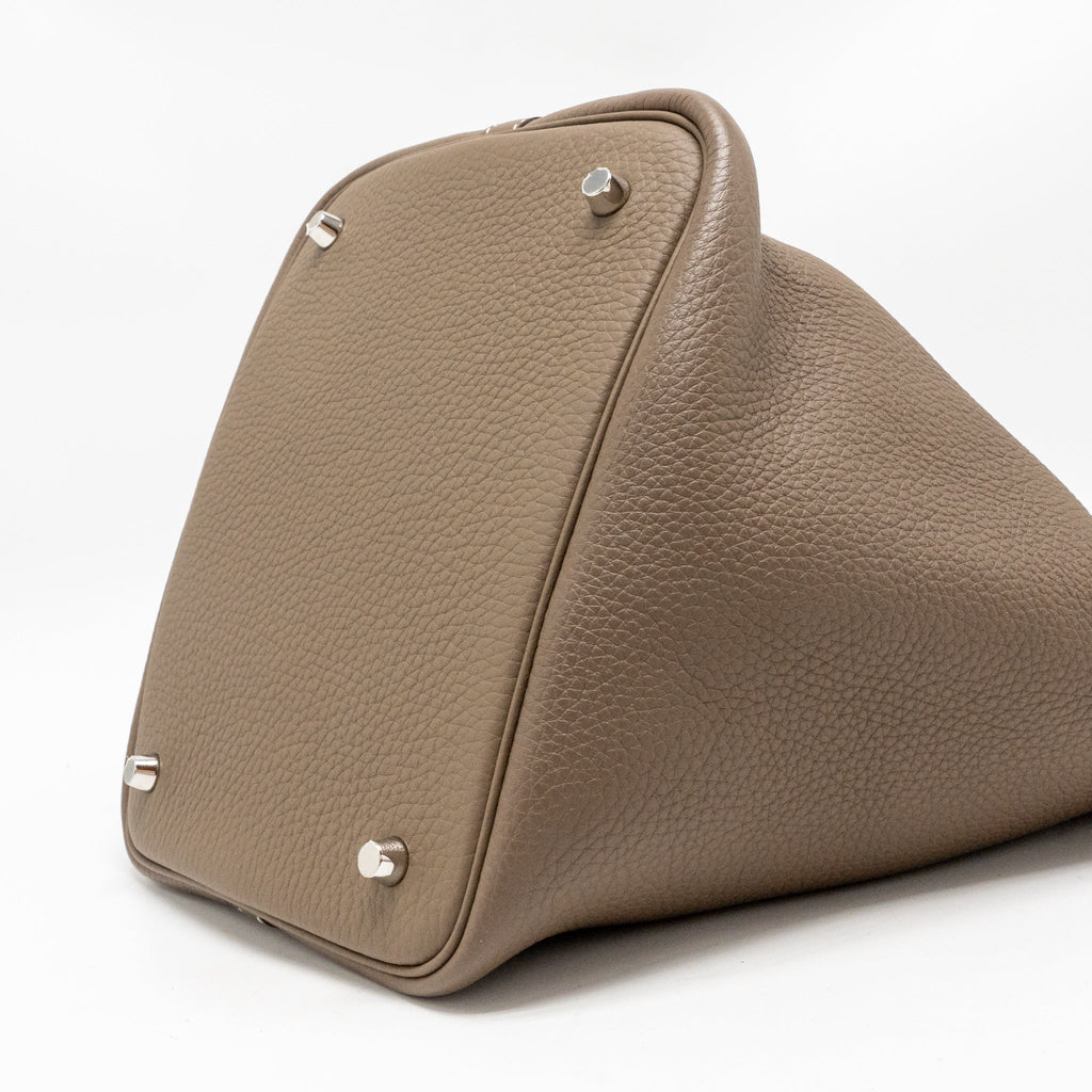 Hermes picotin 22 lock bag clemence etoupe SHW