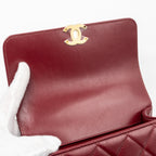 CHANEL GOLD CRUSH MINI FLAP BAG CALFSKIN RED GHW (MICROCHIP)