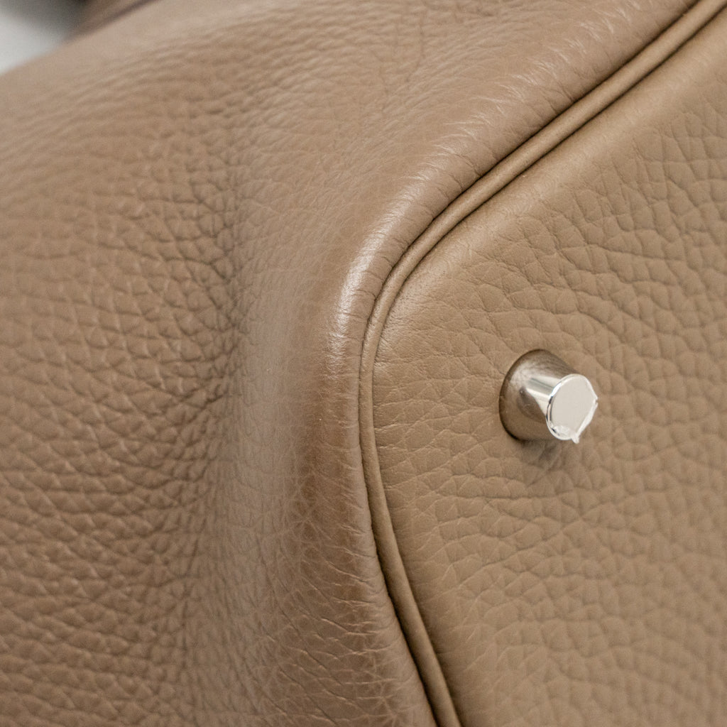 Hermes picotin 22 lock bag clemence etoupe SHW