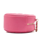 CHANEL ROUND VANITY WITH CHAIN CAVIAR PINK LGHW