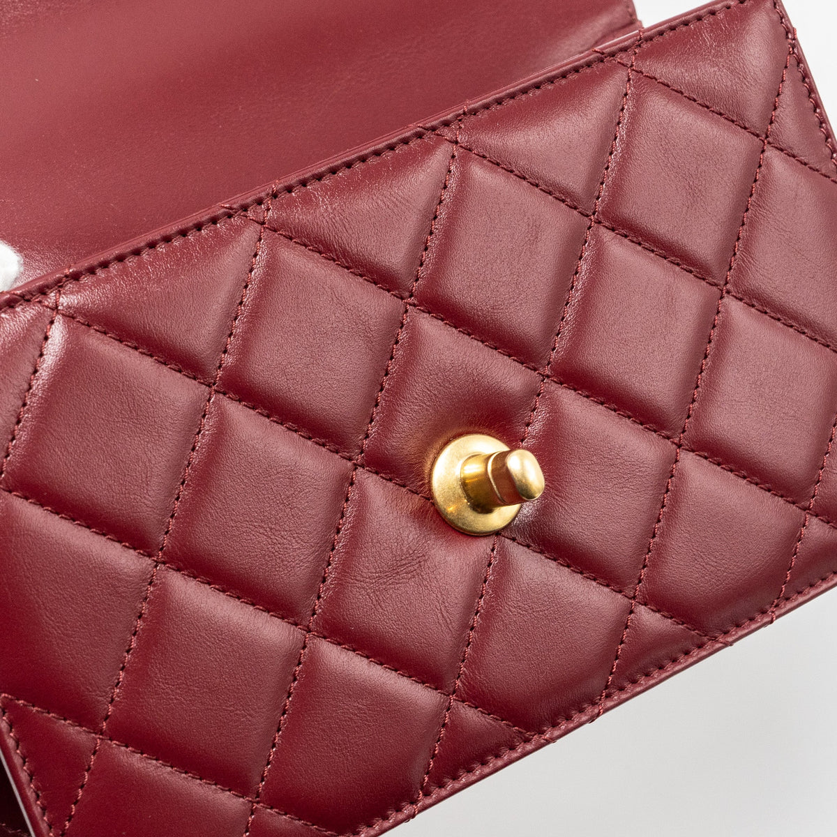 CHANEL GOLD CRUSH MINI FLAP BAG CALFSKIN RED GHW (MICROCHIP)