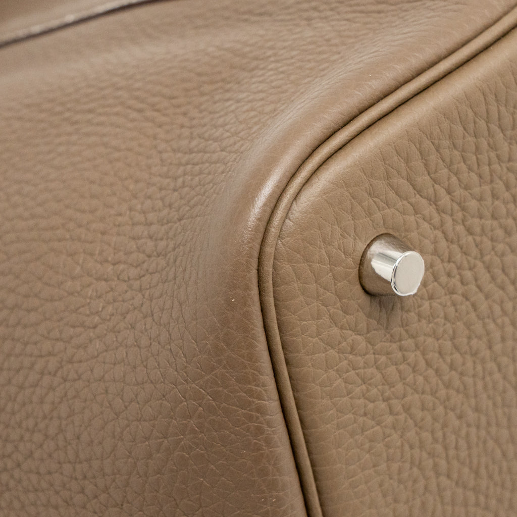 Hermes picotin 22 lock bag clemence etoupe SHW
