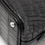 Hermes Mini Bolide Alligator Mississippiensis Mat Black SHW