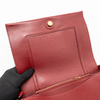 Celine Medium Frame Bag Calfskin Ruby Red / Beige GHW