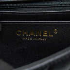 CHANEL TOP HANDLE MINI RECTANGULAR FLAP BAG LAMBSKIN BLACK LGHW (MICROCHIP)
