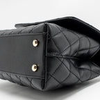 CHANEL SMALL COCO HANDLE CAVIAR BLACK LGHW (MICROCHIP)
