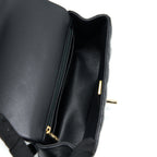 CHANEL TOP HANDLE MINI RECTANGULAR FLAP BAG LAMBSKIN BLACK LGHW (MICROCHIP)