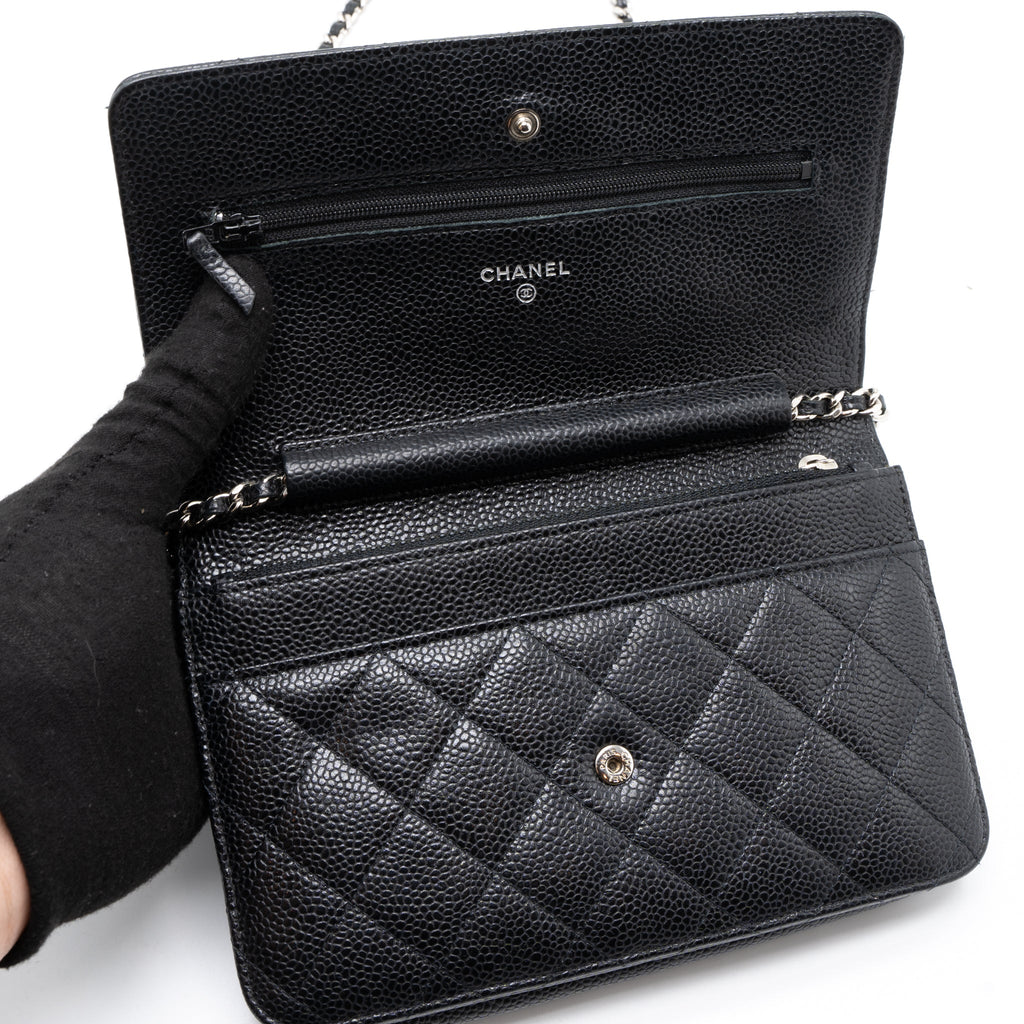 CHANEL CLASSIC WALLET ON CHAIN CAVIAR BLACK SHW