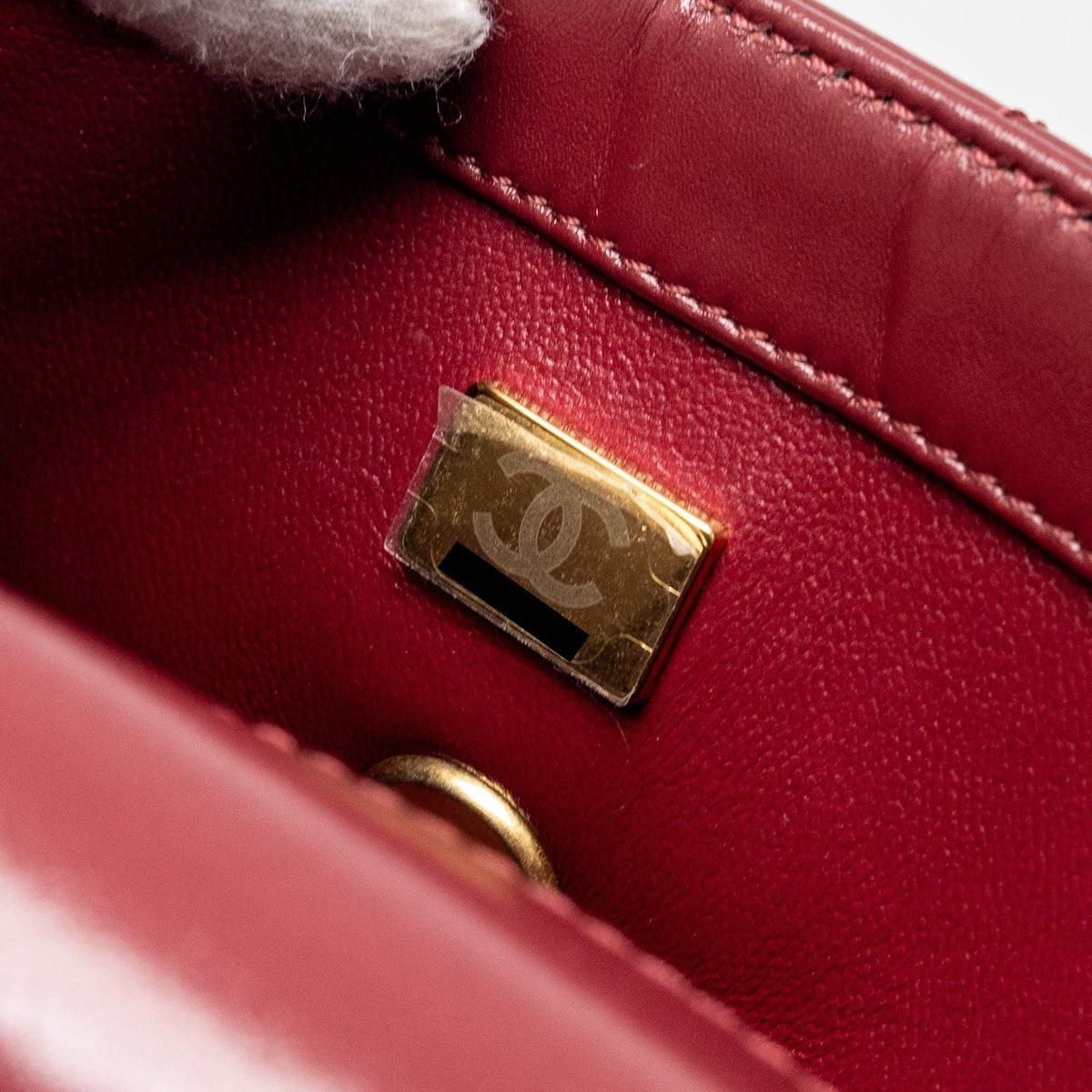 CHANEL GOLD CRUSH MINI FLAP BAG CALFSKIN RED GHW (MICROCHIP)
