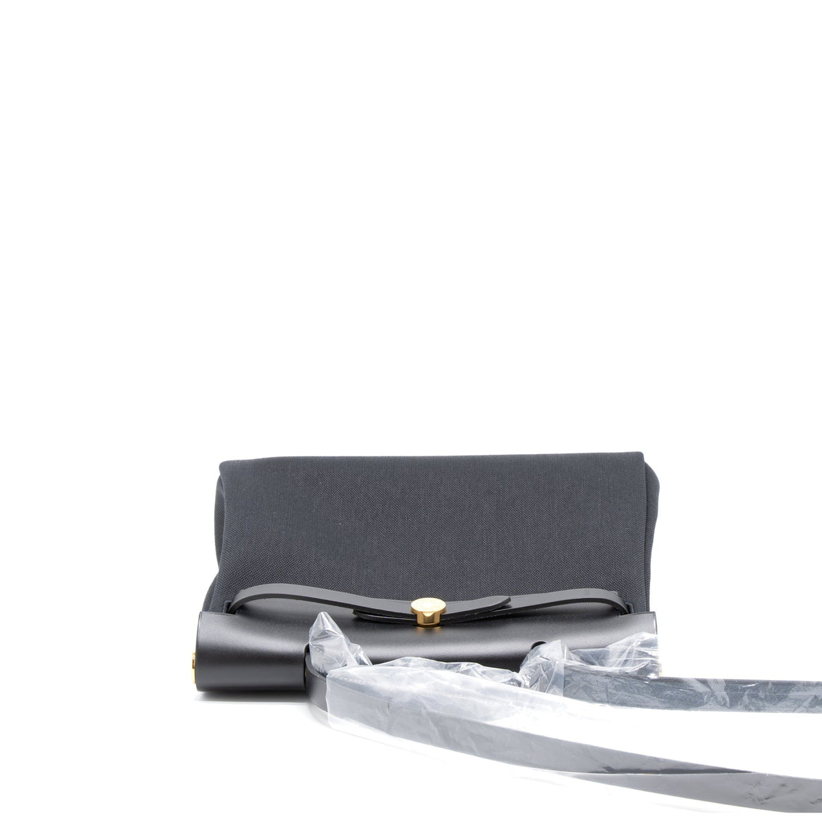 HERMES HERBAG ZIP 31 BAG CANVAS/HUNTER BLACK GHW