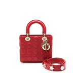 DIOR SMALL LADY DIOR BAG IN RED GHW