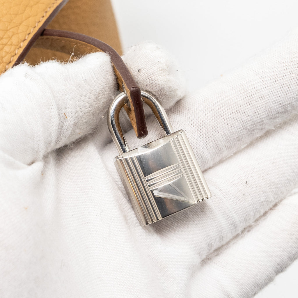 Hermes Picotin 18 lock bag clemence biscuit SHW