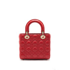 DIOR SMALL LADY DIOR BAG IN RED GHW