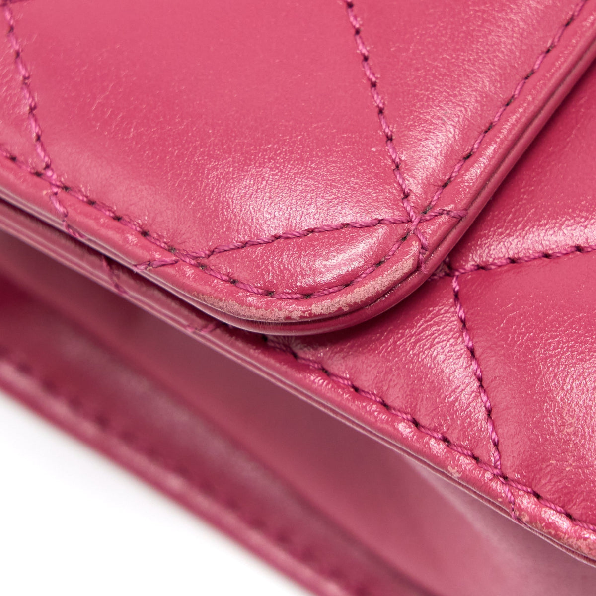 CHANEL 21A SMALL GOLD CRUSH FLAP BAG CALFSKIN RASPBERRY PINK BRUSHED GHW (MICROCHIP)