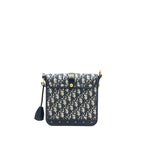 DIOR ADDICT VERTICAL MESSENGER BAG OBLIQUE CANVAS BLUE GHW