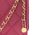 CHANEL 21A SMALL GOLD CRUSH FLAP BAG CALFSKIN RASPBERRY PINK BRUSHED GHW (MICROCHIP)