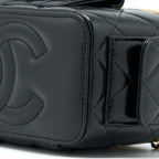 CHANEL 22K TOP HANDLE POCKET LONG VANITY WITH CHAIN BLACK GHW
