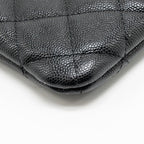Chanel O case large clutch/pouch quilted caviar black LGHW