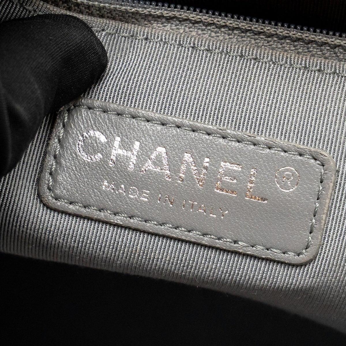 Chanel large boy bag quilted calfskin black ruthenium silver hardware