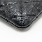Chanel O case large clutch/pouch quilted caviar black LGHW