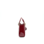 DIOR MINI LADY DIOR PATENT LEATHER RED WITH LGHW