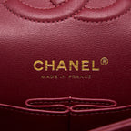 CHANEL MEDIUM CLASSIC FLAP BAG LAMBSKIN DARK RED LGHW (MICROCHIP)
