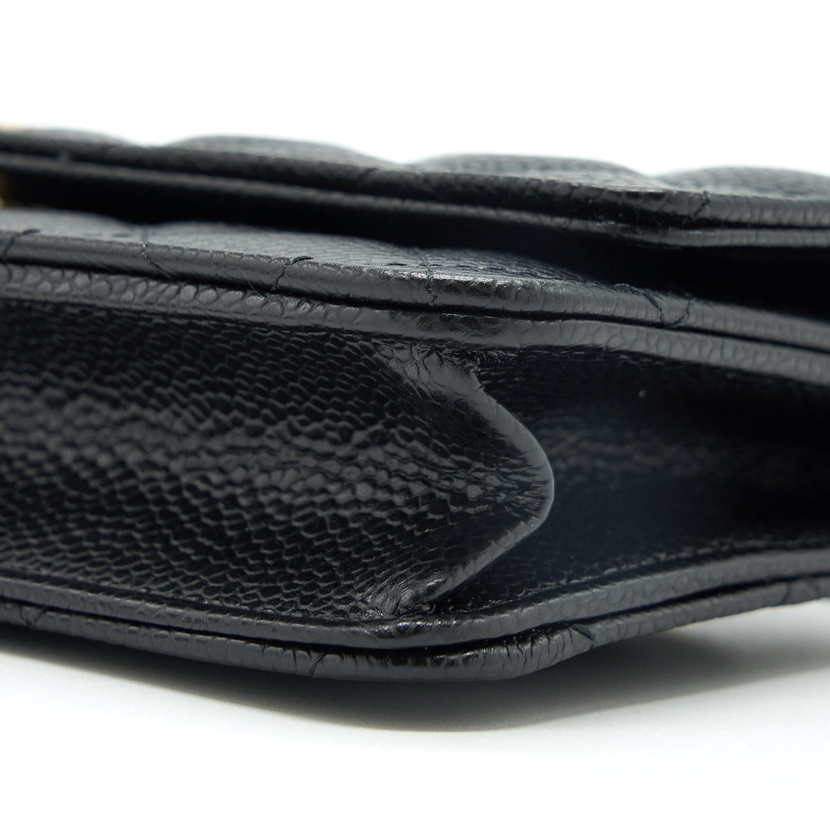 CHANEL CLASSIC WALLET ON CHAIN CAVIAR BLACK GHW (MICROCHIP)