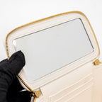 CHANEL LONG VANITY WITH COCO LETTER CHAIN LAMBSKIN WHITE GHW (MICROCHIP)