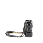 CHANEL SMALL GABRIELLE HOBO BAG AGED CALFSKIN BLACK MULTICOLOUR HARDWARE