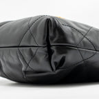 CHANEL MINI 22 BAG CALFSKIN BLACK GHW (MICROCHIP)
