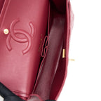 CHANEL MEDIUM CLASSIC FLAP BAG LAMBSKIN DARK RED LGHW (MICROCHIP)
