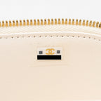 CHANEL LONG VANITY WITH COCO LETTER CHAIN LAMBSKIN WHITE GHW (MICROCHIP)