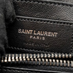 Saint Laurent/YSL Medium Chevron Fringe College Bag Suede Black Ruthenium Hardware