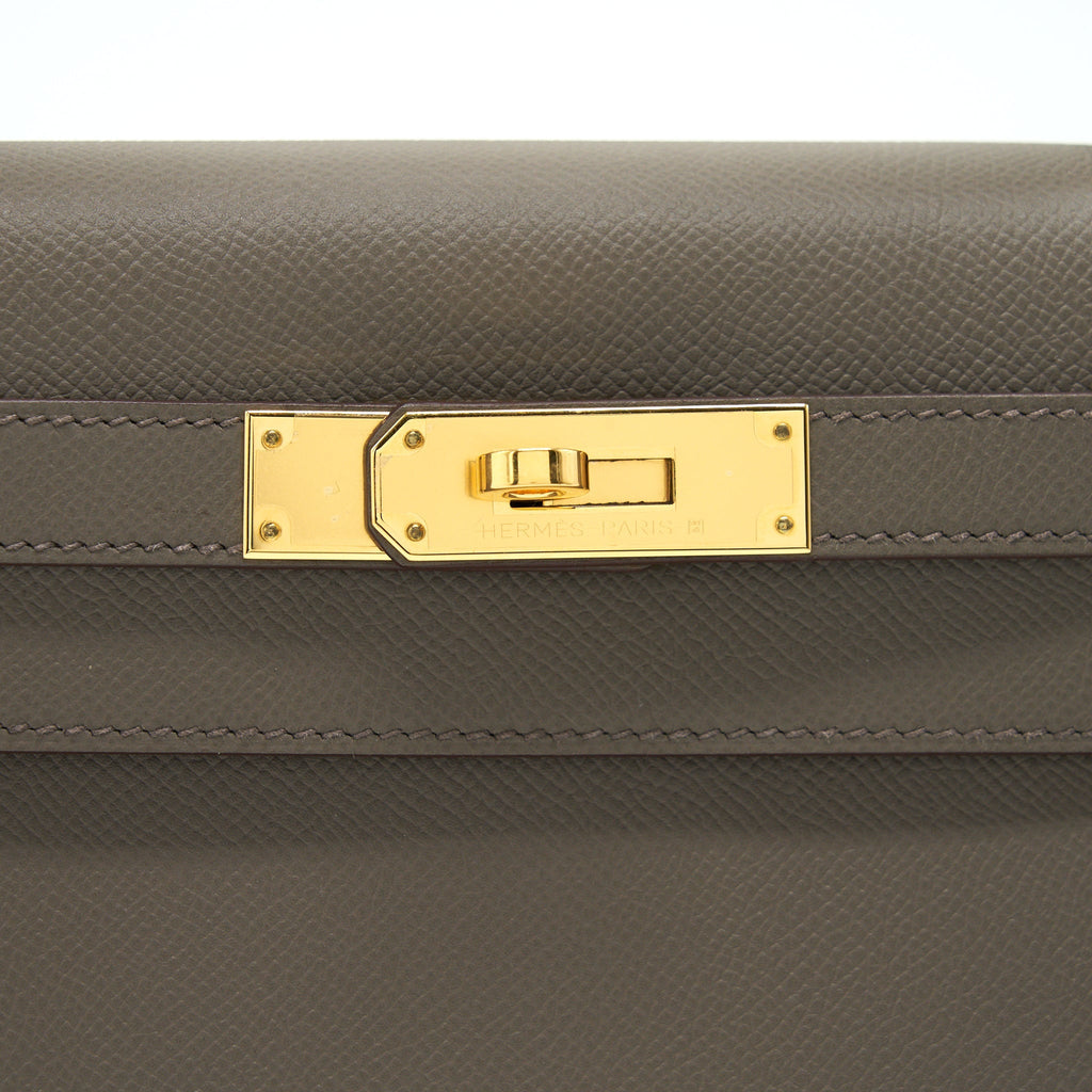 Hermes Kelly 28 Epsom Leather 8F Etain GHW