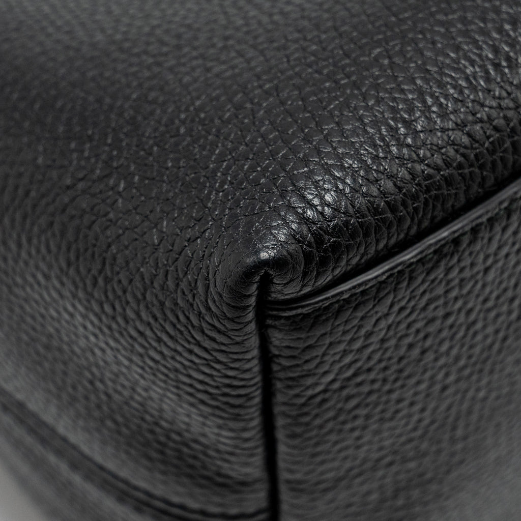 GUCCI INTERLOCKING G SOHO TOTE BAG CALFSKIN BLACK GHW