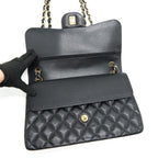 CHANEL CLASSIC JUMBO DOUBLE FLAP BAG BLACK CAVIER GHW