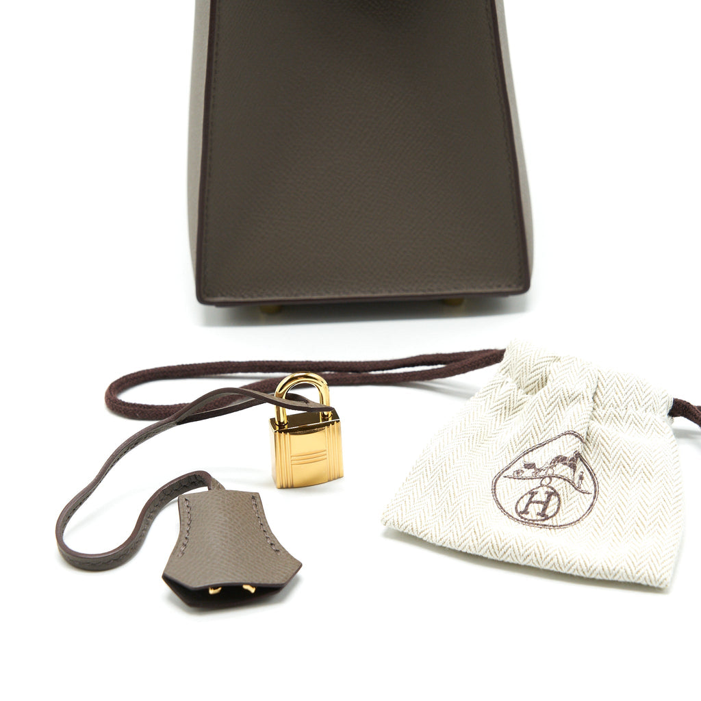 Hermes Kelly 28 Epsom Leather 8F Etain GHW