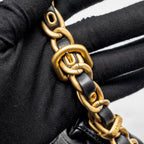 CHANEL 23K HOBO BAG WITH ADJUSTABLE CHAIN LAMBKIN BLACK GHW (MICROCHIP)