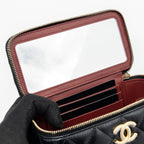 CHANEL 24C GOLD CRUSH LONG VANITY CASE SHINY CALFSKIN BLACK GHW (MICROCHIP)