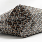 GOYARD SAINT LOUIS PM TOTE GOYARDINE CANVAS/CALFSKIN BLACK SHW