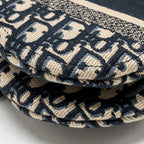 DIOR MEDIUM SADDLE BAG OBLIQUE EMBROIDERY CANVAS BLUE GHW