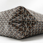 GOYARD SAINT LOUIS PM TOTE GOYARDINE CANVAS/CALFSKIN BLACK SHW
