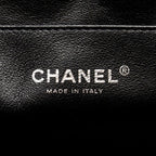 Chanel timeless flap clutch with chain patent black SHW