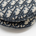 DIOR MEDIUM SADDLE BAG OBLIQUE CANVAS BLUE GHW