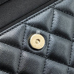 CHANEL MINI FLAP BAG WITH ADJUSTABLE CHAINS CAVIAR BLACK GHW(MICROCHIP)