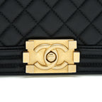 CHANEL MEDIUM BOY BLACK LAMBSKIN GHW